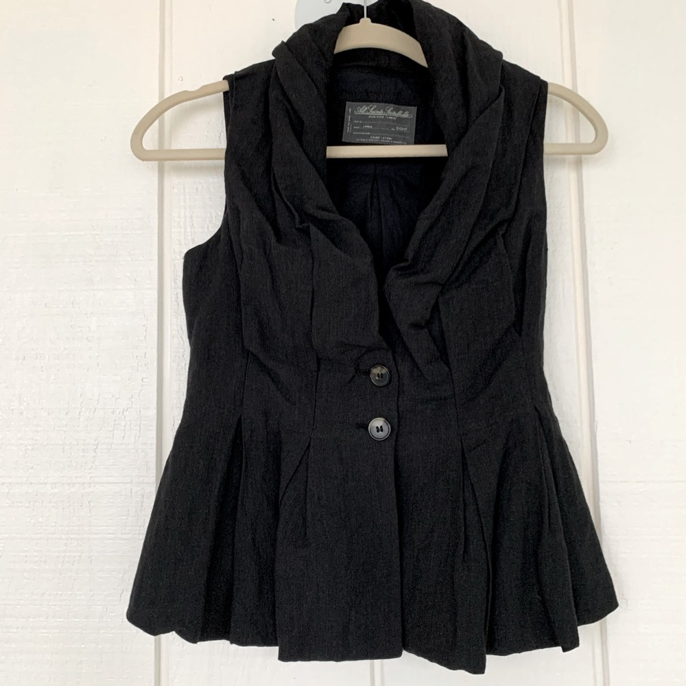 All Saints Shantara dark grey vest waistcoat US4